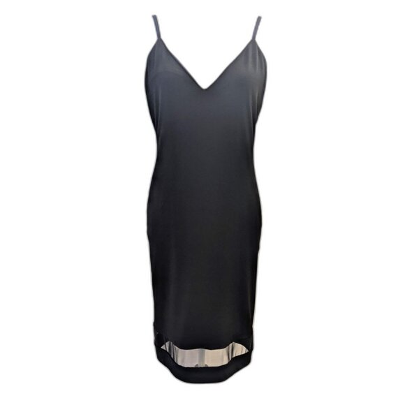 NWT Alice + Olivia | AIR Cate Bodycon Black Mini Dress w/ Sheer Mesh Panel | 12 - Picture 2 of 13